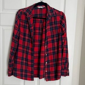 Old Navy Red Plaid Button Down Shirt